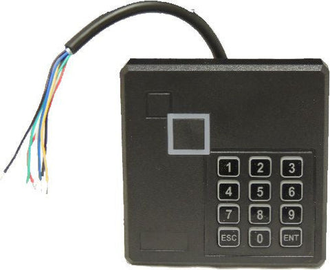 MiFare RFID Reader with Numeric Keypad for PIN with RFID Reader 13.5Mhz Weigand Standard built in, for access with Card, PIN, or Card + PIN