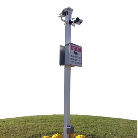Site Sentinel 8 IP cameras Standalone Outdoor Camera Pole System with On-Site Recording