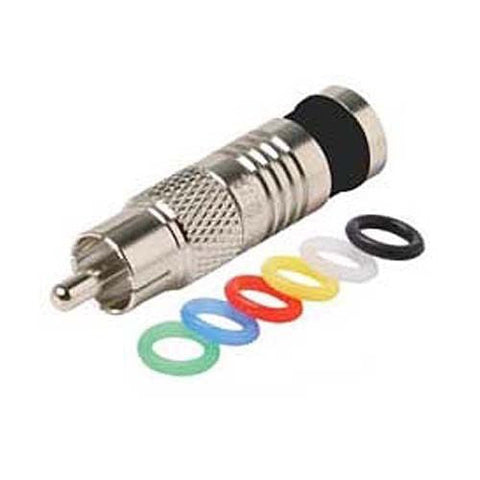 Connector RCA for RG6 Nickel Plated