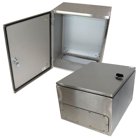 Altelix 20x16x12 NEMA 4X Stainless Steel Weatherproof Enclosure with Steel Equipment Mounting Plate