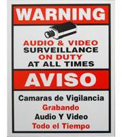 Surveillance Warning Sign