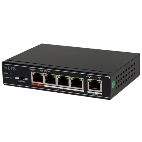 Network Switch 4-port 10/100 w/ uplink port POE upto 820ft