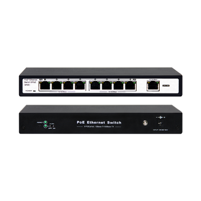 9-Port Switch w/8-POE ports up to 820ft each for POE cameras