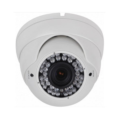 2MP HD 4-Way 1080P Armored Turret Dome Camera, Vari-focal 2.8-12mm lens, White